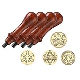 Giwnhvx Wachssiegelstempel für Weihnachten, Kupferkopf-Set mit Holzgriff,...
