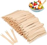 100 Stück Pommesgabel,85mm Einweg Holz Holzgabeln,Kleine Holz Partybesteck...