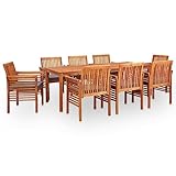 LIANGDONFC Lounge möbel Outdoor、Bistro set9-tlg. Garten-Essgruppe mit...