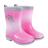 PERLETTI Rosa Gummistiefel für Kleine Mädchen - Pink Regen Stiefel...