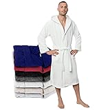 Twinzen Bademantel 100% Baumwolle Kapuze für Herren Oeko TEX Zertifiziert...