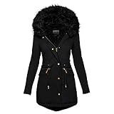 Cantissa Langer Damen-Parka mit Pelzbesatz, mit Kapuze, gepolstert,...