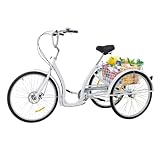 SanBouSi 26 Zoll Fahrrad Erwachsenen Dreirad Cityräder 6 Geschwindigkeit 3...