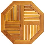 vidaXL Tischplatte 60x60x2 cm Achteckig Massivholz Akazie, Holz...