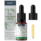 EXVital® CBD Öl 10%,Natürlich mit Hanföl- Vollspektrum Tropfen -...