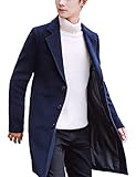 UANEO Herren-Trenchcoat aus Wollmischgewebe, Revers, Camel Peacoats...