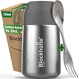 Blockhütte Edelstahl Thermobehälter für Essen I 730 ml I mit Löffel,...