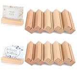XREE 10 Stück Kartenhalter Holz, Stabil Tischkartenhalter Kartenhalter...
