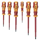 kwb Schraubendreher-Set VDE 6-teilig, vollisolierte Klingen, extra...