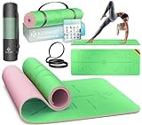 KESSER® Gymnastikmatte mit Tragegurt rutschfest TPE Yogamatte Gepolstert &...