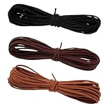 LIQWEI 3 Rollen Lederschnur Lederband, 10 m x 3mm Faux Wildleder Schnur...