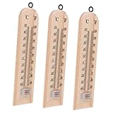 HOUDERCO 3 Stück Teiliges Wandthermometer aus mit Glasstab Präzise Raum...