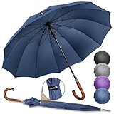 ZOMAKE Regenschirm Groß XXL,12 Rippen Stockschirm Sturmfest Stabil,55 inch...