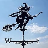 Alnicov Wetterfahne aus Metall, Witch Wetterfahne aus Edelstahl, mit...