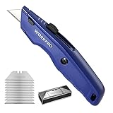 WORKPRO Premium Teppichmesser, Einziehbarer Universalmesser aus Vollmetall,...