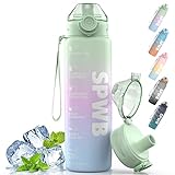 SPWB Trinkflasche,1L Sportflasche Auslaufsicher, BPA-frei Tritan...