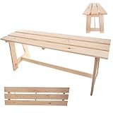 KADAX Gartenbank aus Holz, 2-Sitzer Holzbank ohne Armlehnen & Rückenlehne,...