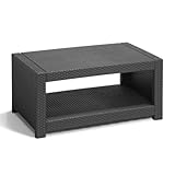 Allibert Monaco Lounge Tisch anthrazit - Rattanoptik, wetterfest, Garten,...