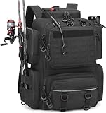 BlesMaller 50L Angelrucksack mit Rutenhaltern Angeltasche wasserabweisend...