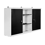 Wiltec Werkzeugschrank aus Stahl grau 60x120x19cm Werkstattschrank für...