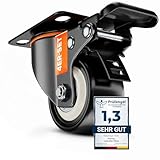 PEARWAY™ Schwerlastrollen 50mm - Tragkraft bis 320kg [4x Bremse] - extra...