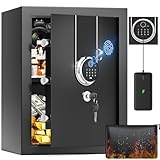 50L Groß Safe Tresor Biometrisch für Zuhause, Digitaler Tresore Feuerfest...