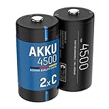 ANSMANN Akku Baby C, 4500 mAh 1,2V, 2 Stück, wiederaufladbar, geringe...