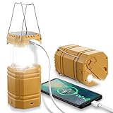 LED Campinglampe Solar, Wasserdicht LED Camping Laterne, Notfallleuchte mit...