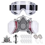 Dwafill Wiederverwendbares Atemschutzmaske, Gasmaske mit 1 Schutzbrille 20...