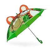 Relaxdays Regenschirm Kinder, 3D Motiv AFFE & Tiger, Kinderregenschirm...