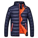 RUMAOZIA Herren Daunenjacke Langarm Stehkragen Puffer Winterjacke Herbst...