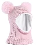 FURTALK Kleinkind Baby SchalMütze warm gefüttert Kinder Strickmütze Pom...