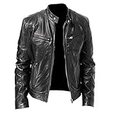 Generisch Lederjacke Herren Echtleder Motorrad Jacke Herren Pilotenjacke...