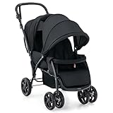 DREAMADE Geschwisterwagen 2 in 1, Doppelkinderwagen baby und kleinkind,...