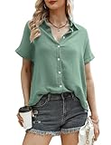 Aottori Blusen Damen Langarm Oberteile Casual Kurzarm Shirt Tops Lose...