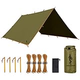 FREE SOLDIER Tarp Wasserdicht 4 * 4m Ultraleicht Zeltplanen UV Schutz...