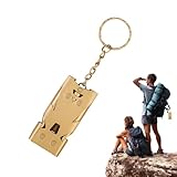 Schlüsselanhänger Pfeife, Metallpfeife | Metall Camping Pfeife mit...