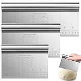 Samamoca 3 Stück Teigschaber Edelstahl,Teigspachtel Mit Messskala,Antihaft...