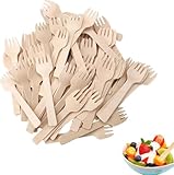 300 Stk Holzgabeln Disposable Cutlery Einweggabeln Kuchengabeln Holz...