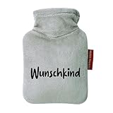 Huuraa Taschenwärmer Wunschkind Schriftzug Geschenk 0,2 Liter Grey Mini...