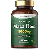 Maca Root 5000mg | 180 vegane Tabletten (keine Kapseln) | Peruvian Maca...