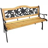 AKORD Gartenbank ROSA | Bank Garten mit Lackiertem Holz und Gusseisernen...
