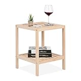 Relaxdays Beistelltisch, Holz, HxBxT: 50 x 40 x 40 cm, Wohnzimmertisch mit...