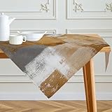 Tischdecke 85x85 cm Braun Modern Mittelläufer Kunst Gemälde Tischdecken...