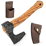 BeaverCraft Campingaxt AX6 - Handgeschmiedetes Beil Mit Holzstiel für...