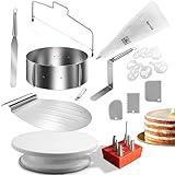 4smile Torten-Zubehör-Set 24 Teile - Tortenring verstellbar hoch 8,5 cm,...