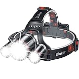 Blukar Stirnlampe LED Wiederaufladbar, Superhell 8000 Lumen Zoombar...