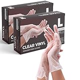 eatasty Vinyl-Mehrzweckhandschuhe, transparent, puderfrei, Einweg, 200...