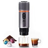 CONQUECO Kaffeemaschine Auto Espressomaschine 12v: Tragbare Akku Espresso...