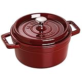 STAUB Gusseisen Bräter/Cocotte, Rund 22 cm, 2,6 L, Aromaregen Funktion,...